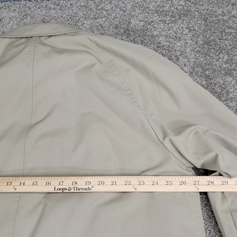 Raintamer Mens Vintage Tan Trench Coat Zip Out Faux Fur Liner Big Tall 50 T08-01
